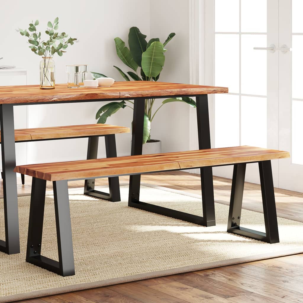 Bench with Live Edge 140 cm Solid Wood Acacia - Tyrell & Tyrell
