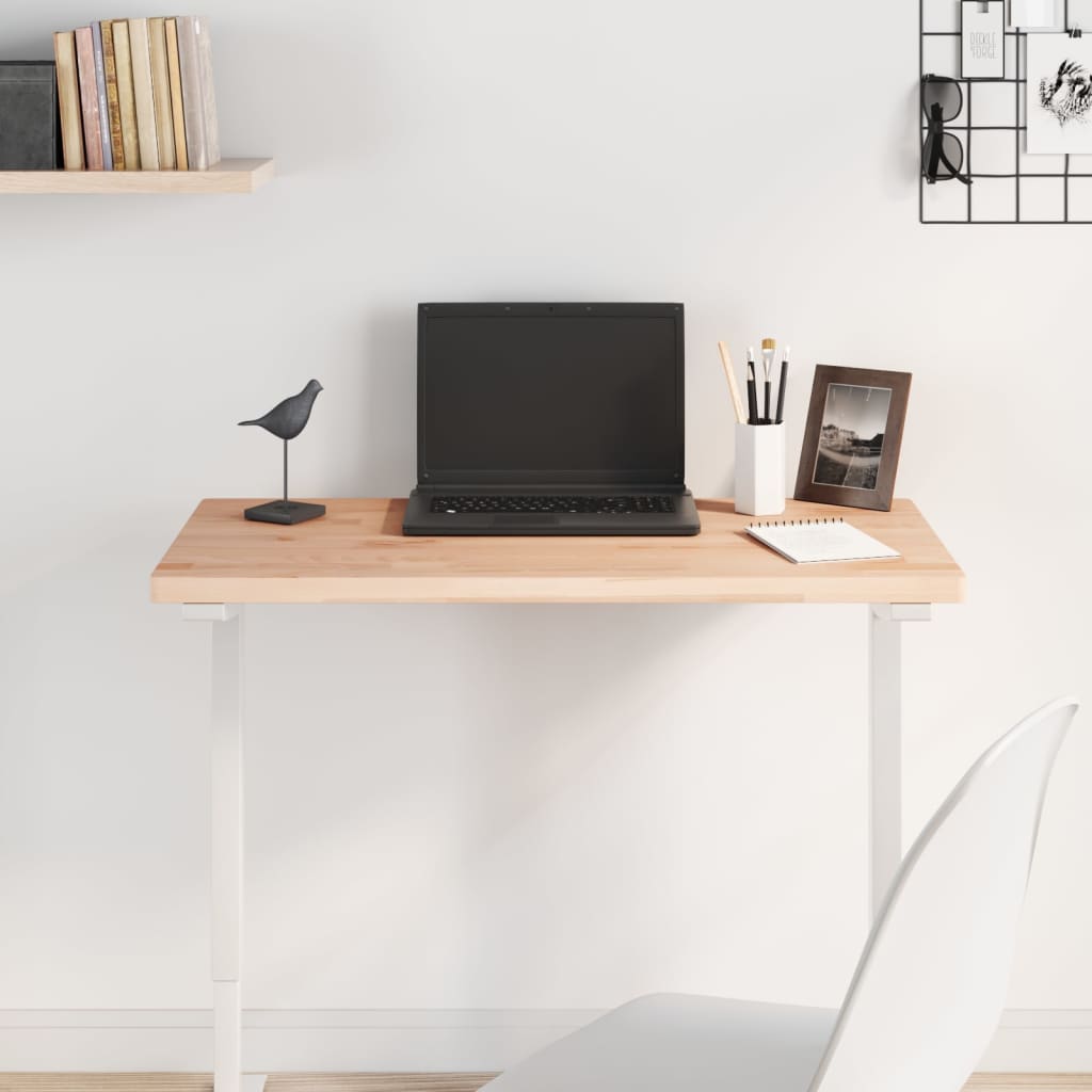 Table Top 80x40x2.5 cm Rectangular Solid Wood Beech - Casper Homes