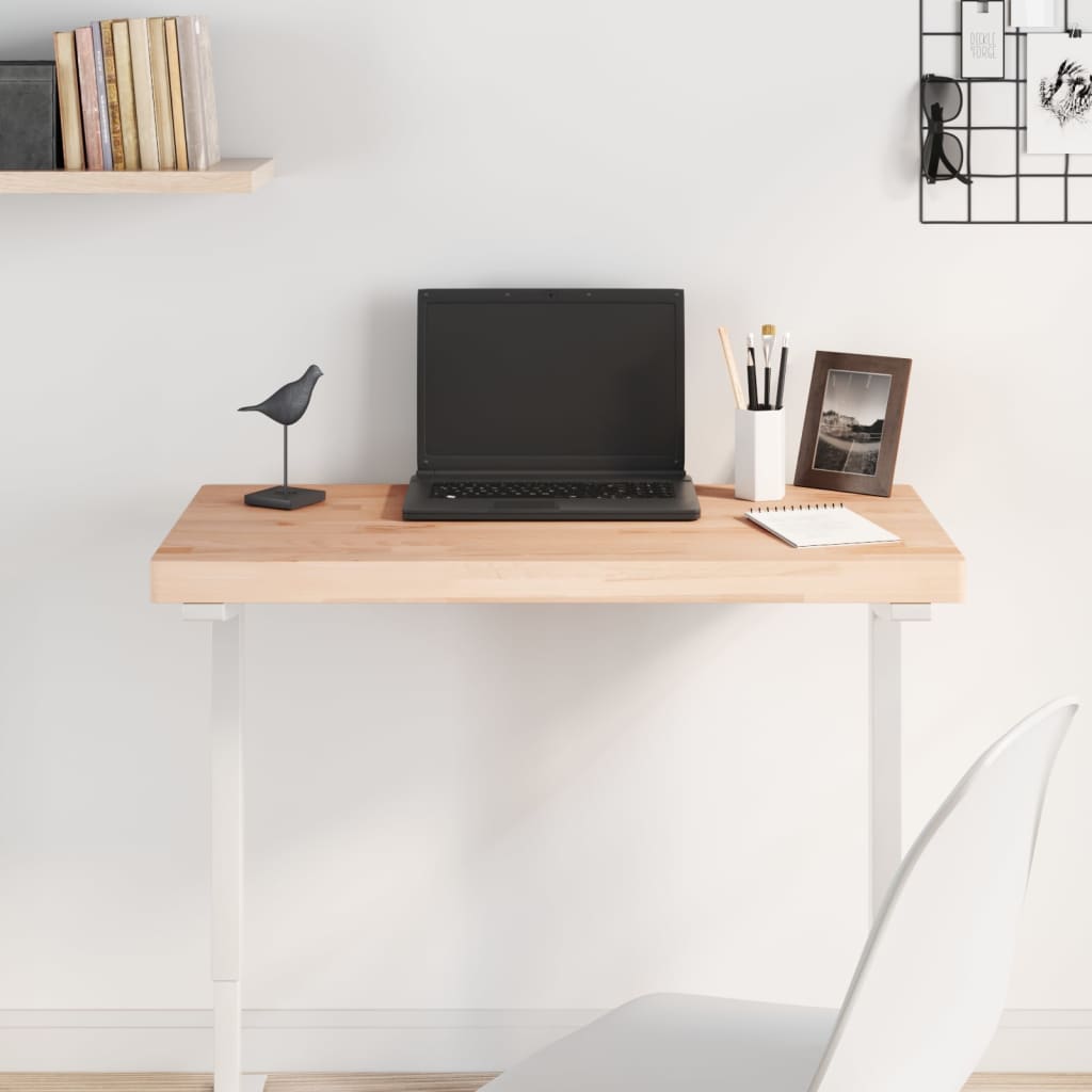 Table Top 100x50x4 cm Rectangular Solid Wood Beech - The Home Maker