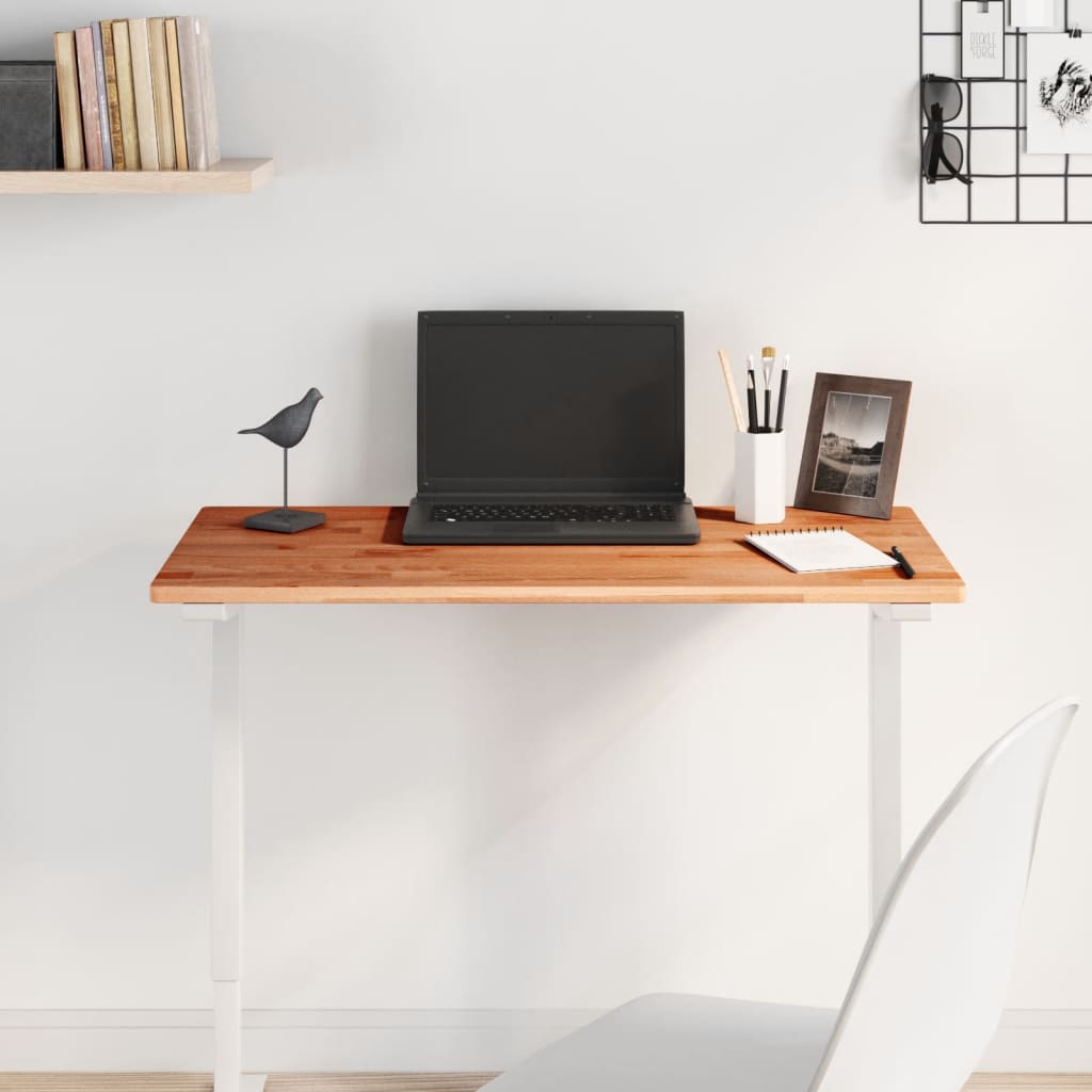 Table Top 80x40x1.5 cm Rectangular Solid Wood Beech - Casper Homes