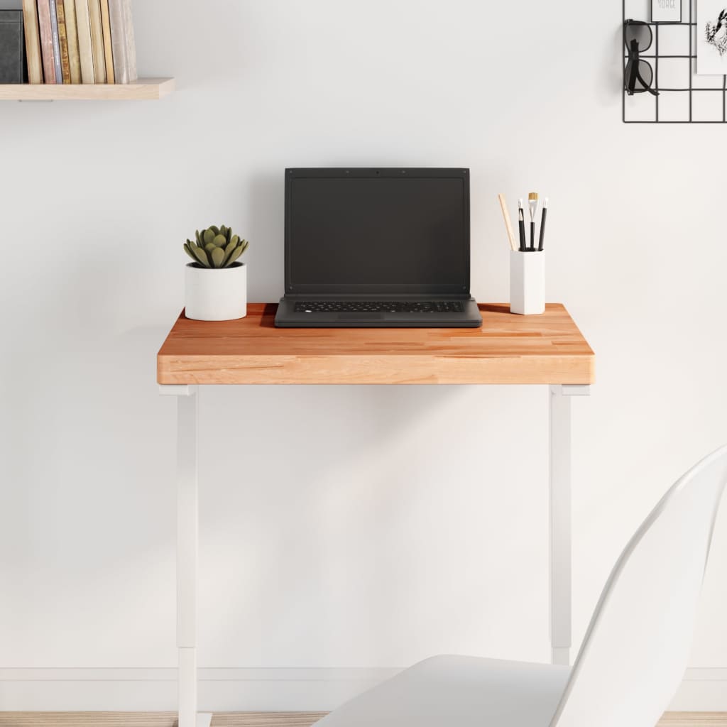 Table Top 60x40x4 cm Rectangular Solid Wood Beech - Sid & Sam