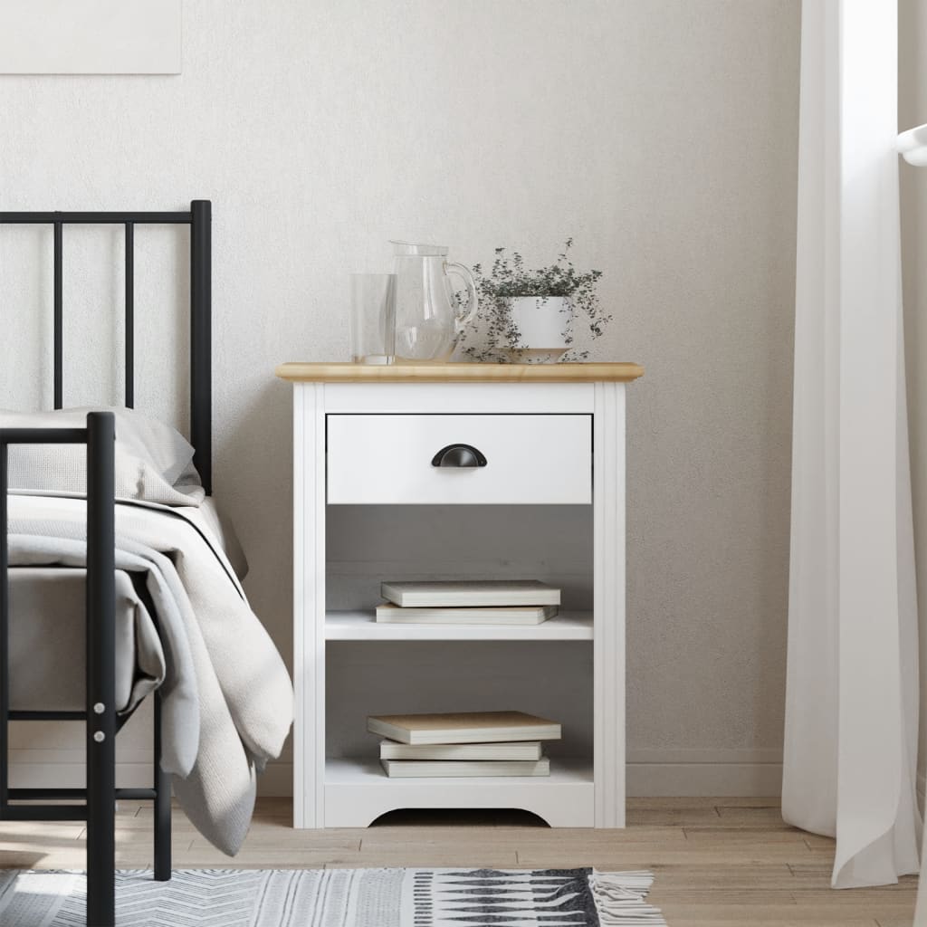 Bedside Table - BELLUNO Nightstand Brown 53cm - Unbeatable Bargains