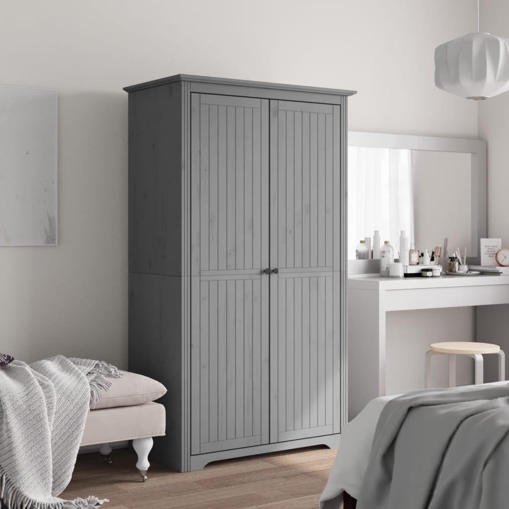 Wardrobe - BITA 2 Door Wardrobe Grey 101cm - Merkel Designers