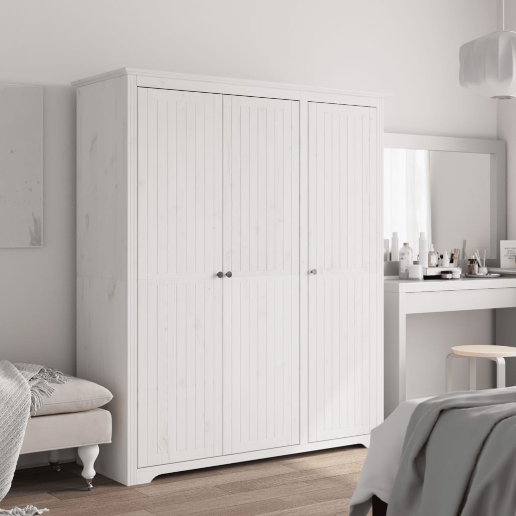 Wardrobe - BITA 3 Door Wardrobe White 151.5cm - The Home Maker