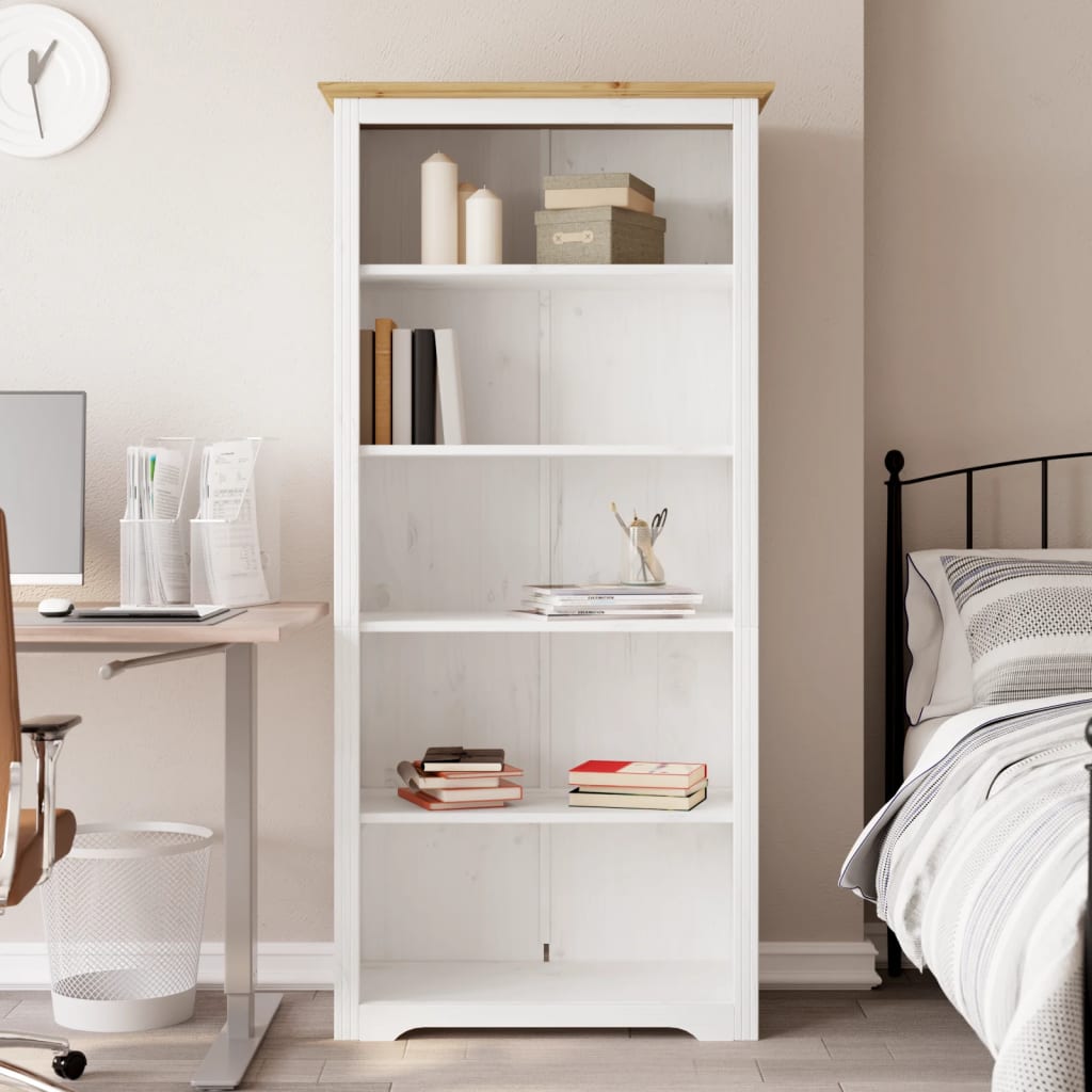 Bookcase BODO Brown 80x38x180 cm Solid Wood Pine 5-Tier - The Home Maker