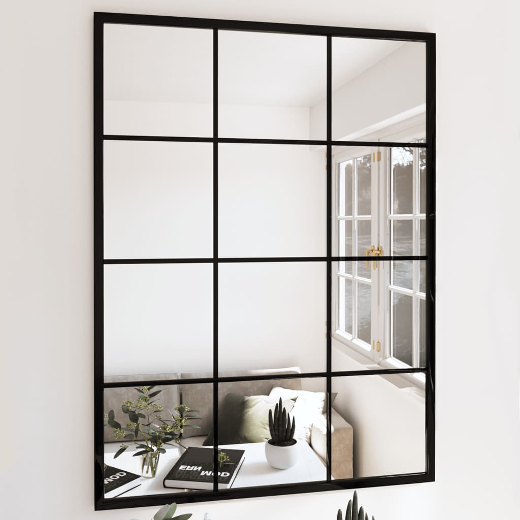 Wall Mirrors 2 Pcs Black 80x60cm Metal - Unbeatable Bargains