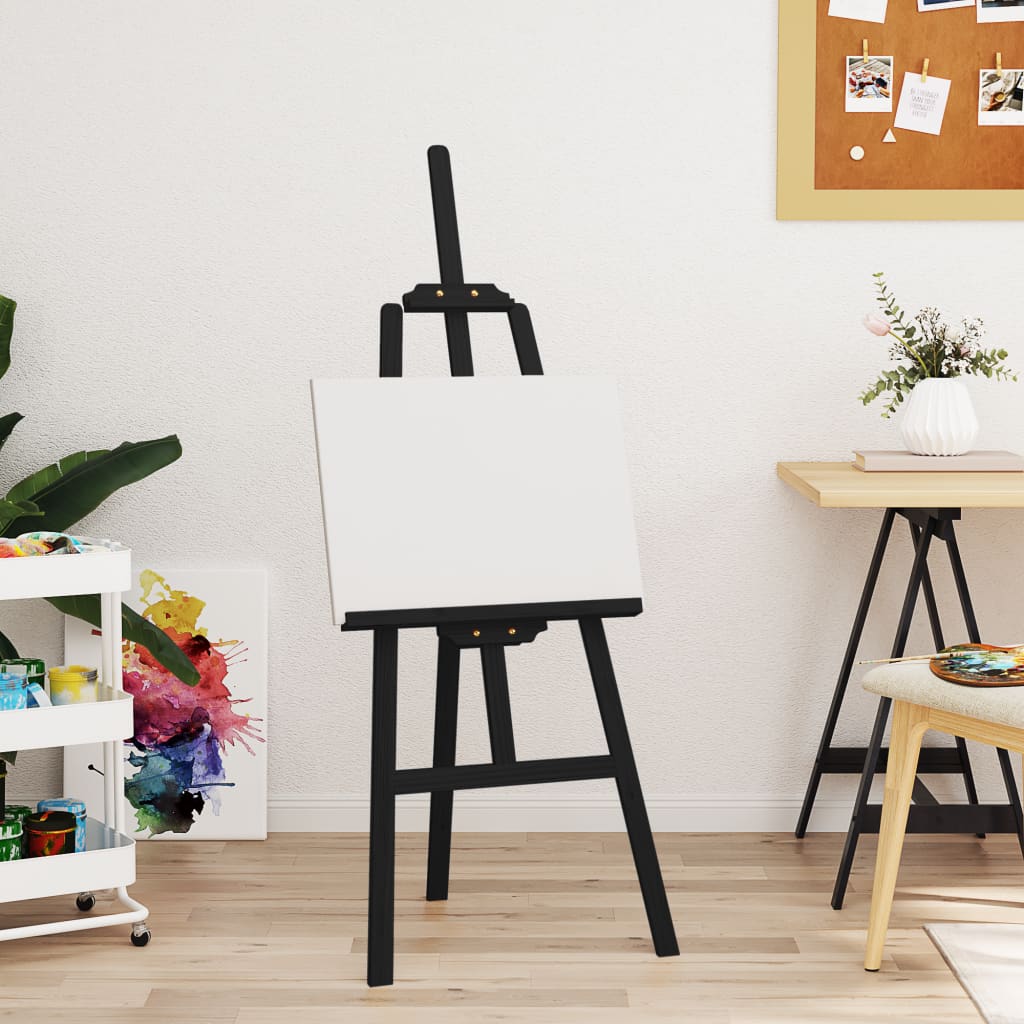 Easel Stand Black 53.5x95x127cm Solid Wood Pine - R and M Furniture