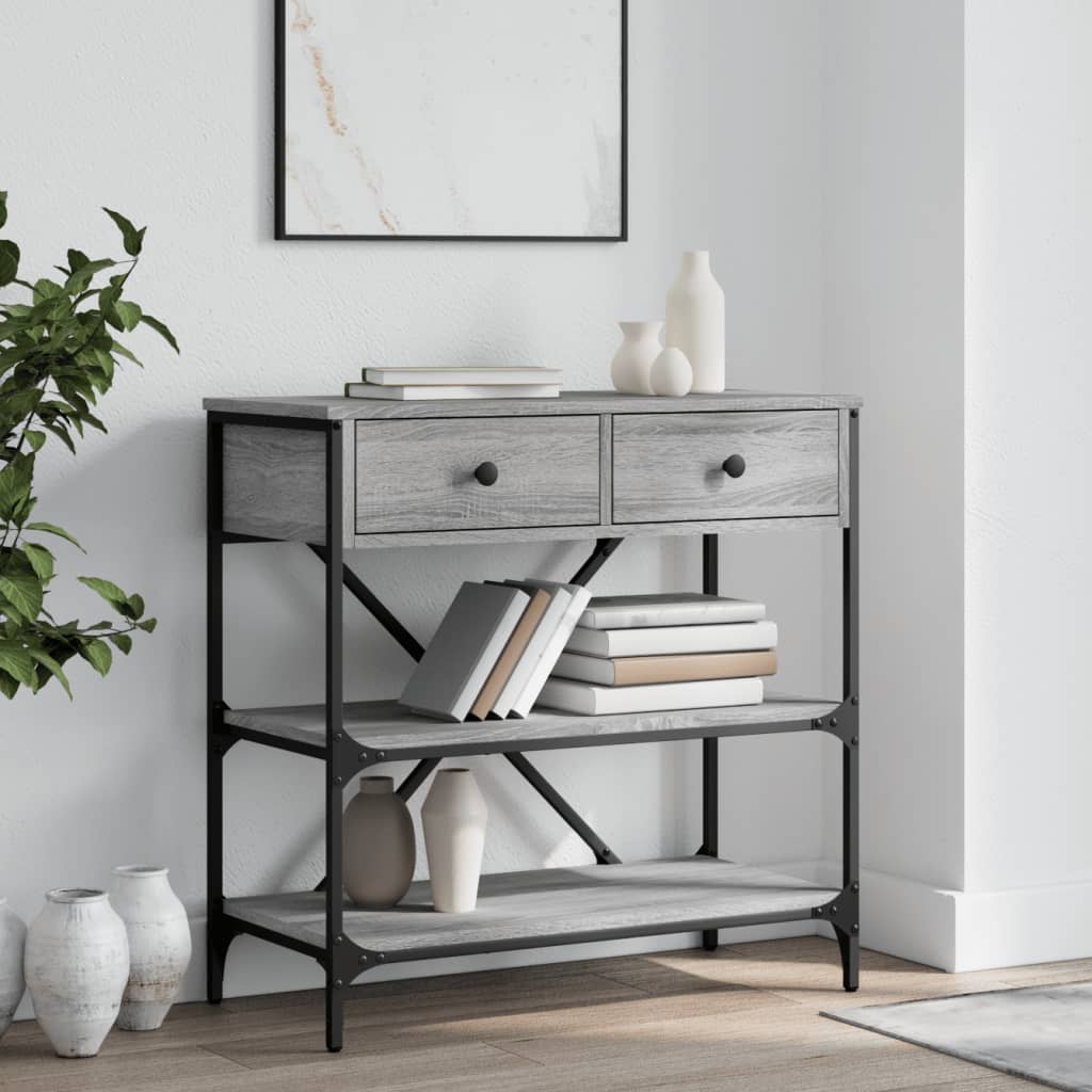 Console Table Grey Sonoma 75x34.5x75 cm Engineered Wood - Merkel Designers