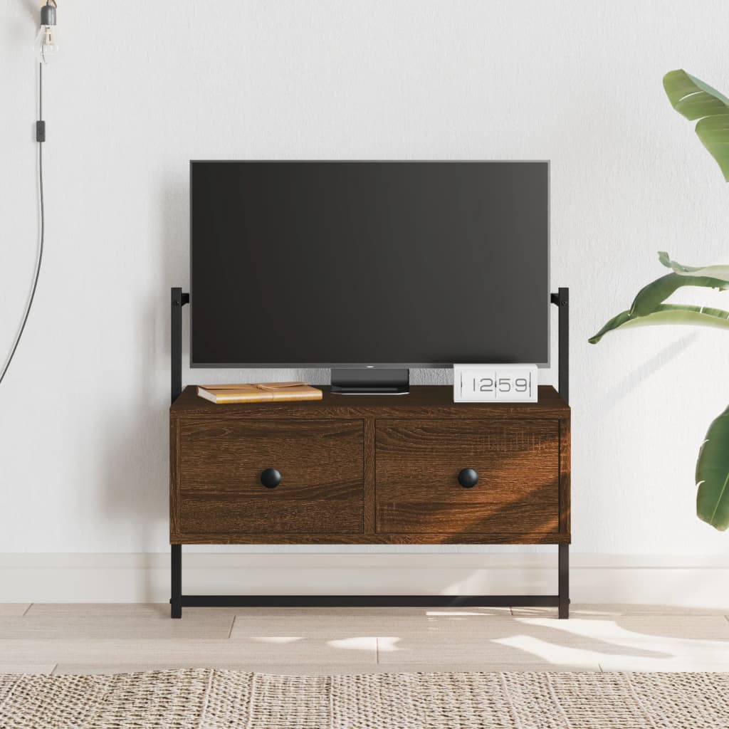 TV Cabinet Wall-mounted Brown Oak 60.5x30x51 cm Engineered Wood - Casper Homes