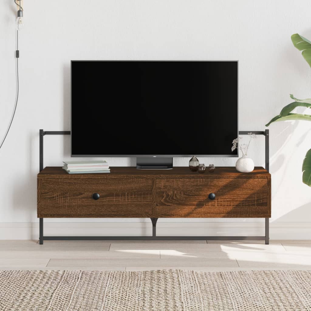 TV Cabinet Wall-mounted Brown Oak 100.5x30x51 cm Engineered Wood - Casper Homes