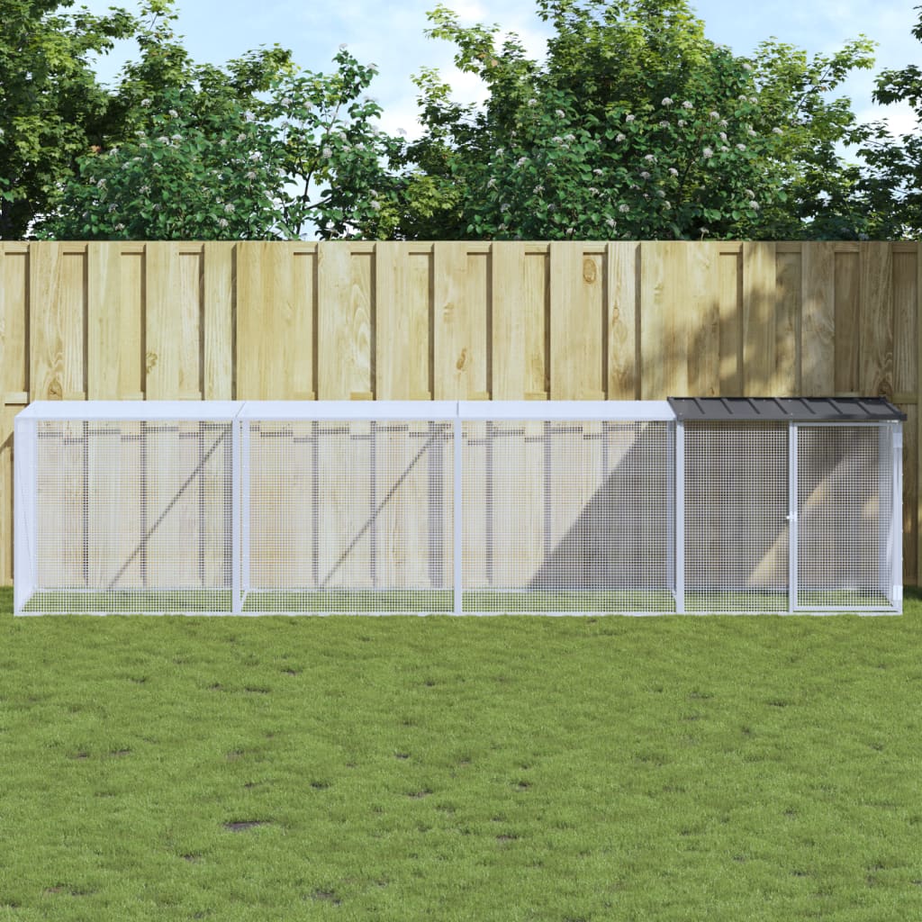 Chicken Cage with Roof Anthracite 403x98x90 cm Galvanised Steel - Sid & Sam
