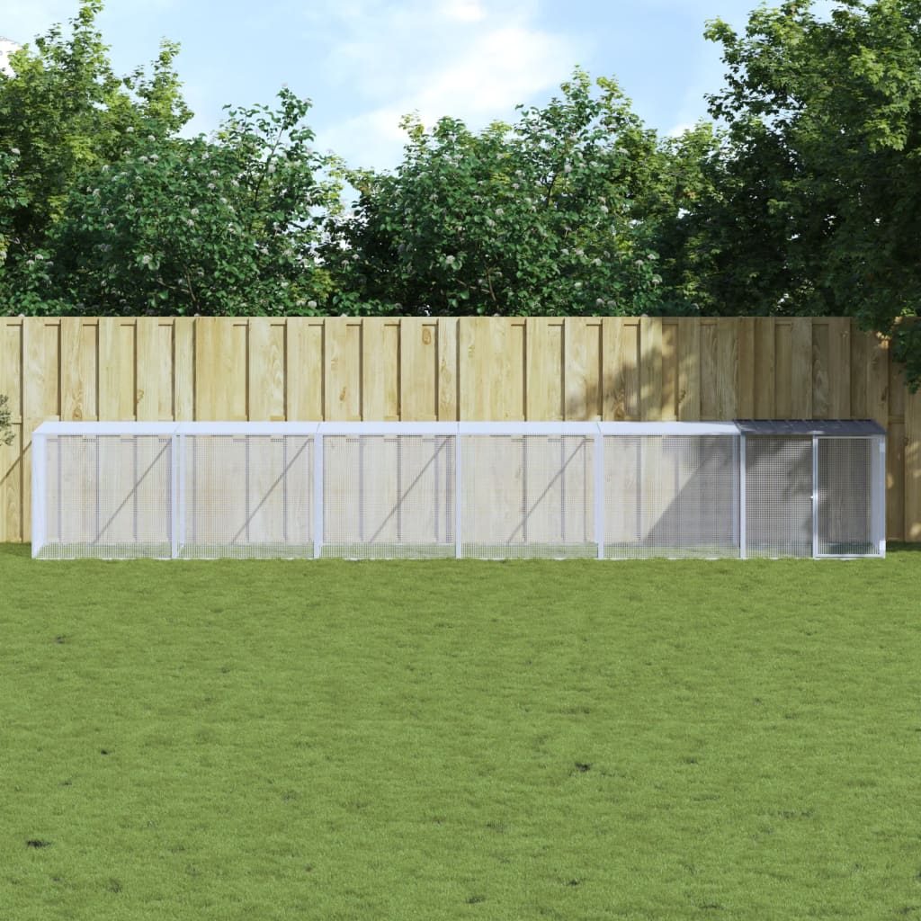 Chicken Cage with Roof Anthracite 603x98x90 cm Galvanised Steel - Tyrell & Tyrell
