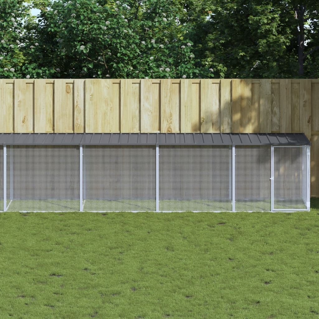 Chicken Cage with Roof Anthracite 803x98x90 cm Galvanised Steel - R and M Furniture