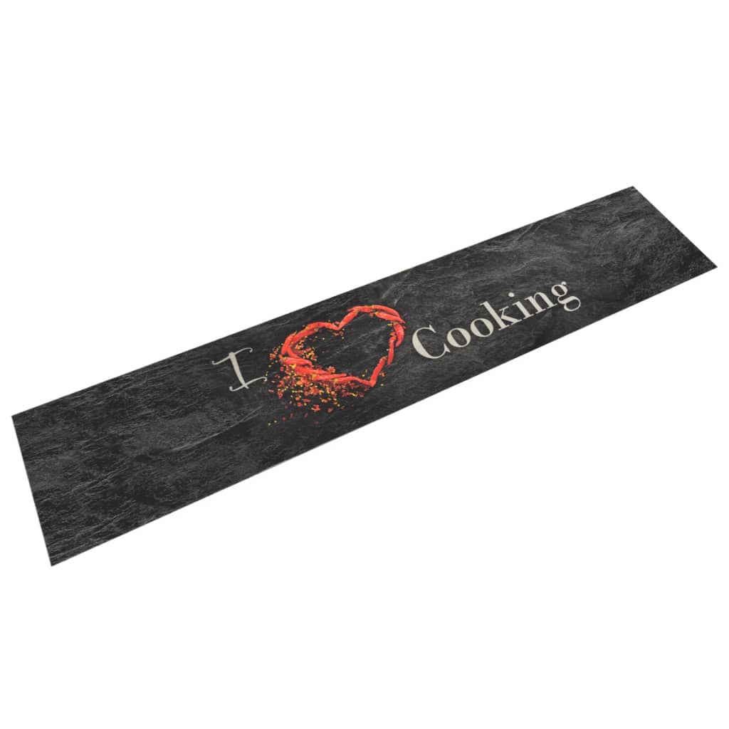 Kitchen Rug Washable Cooking Black 60x300 cm Velvet - Unbeatable Bargains