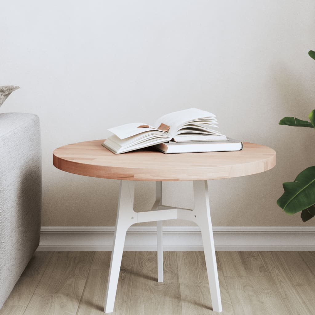 Table Top Ã ̃50x2.5 cm Round Solid Wood Beech - Discount Dealers
