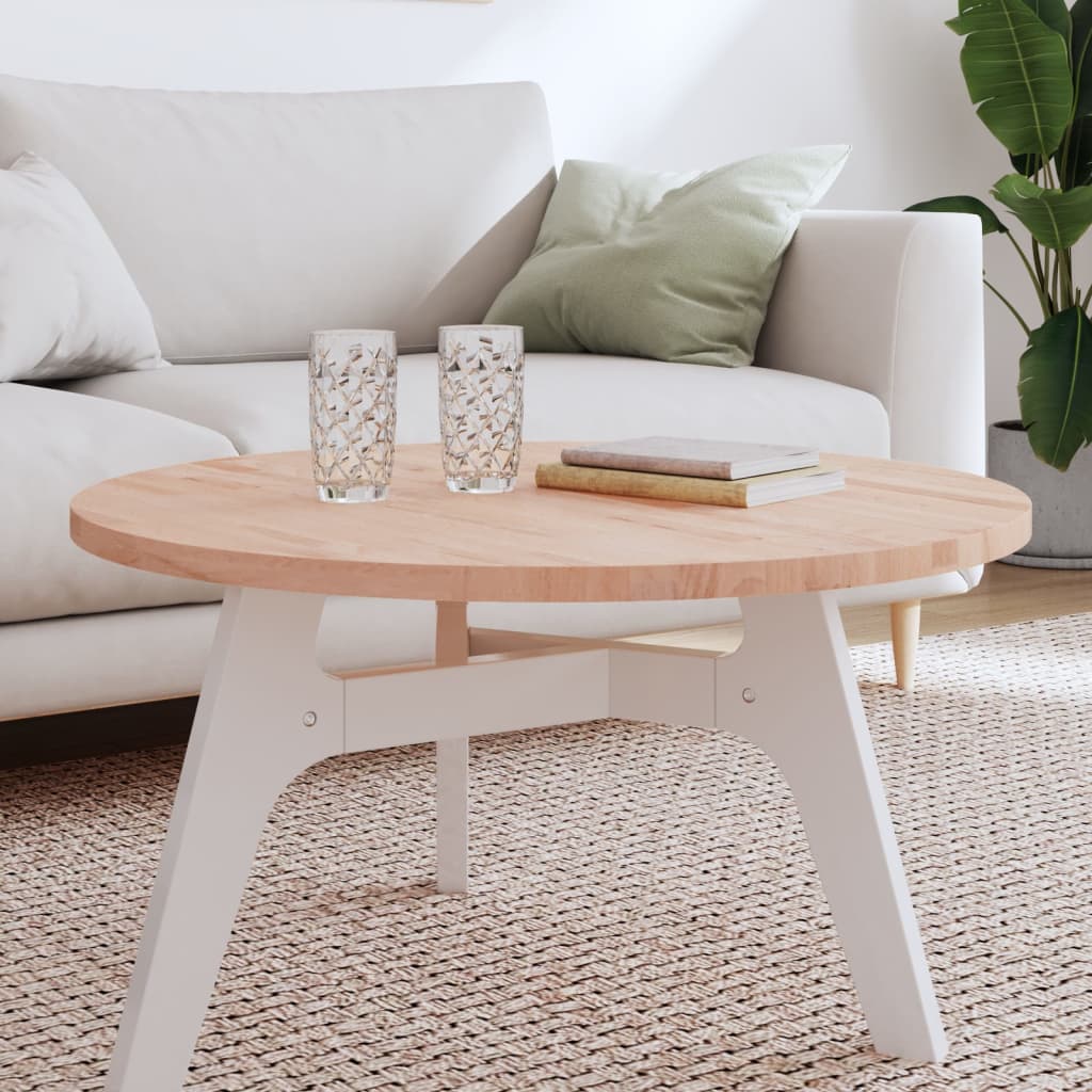 Table Top Ã ̃80x2.5 cm Round Solid Wood Beech - Merlin Deals