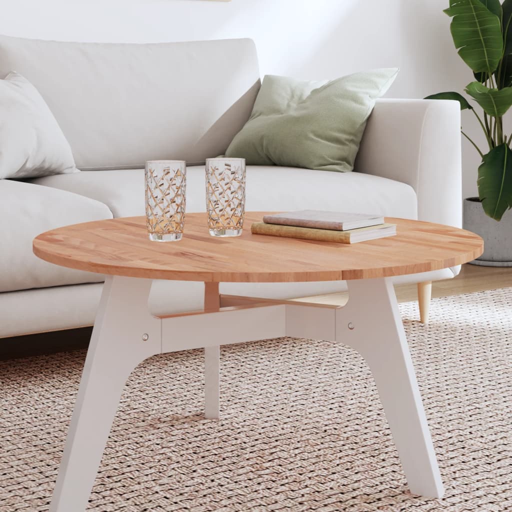 Table Top Ã ̃80x1.5 cm Round Solid Wood Beech - Sid & Sam