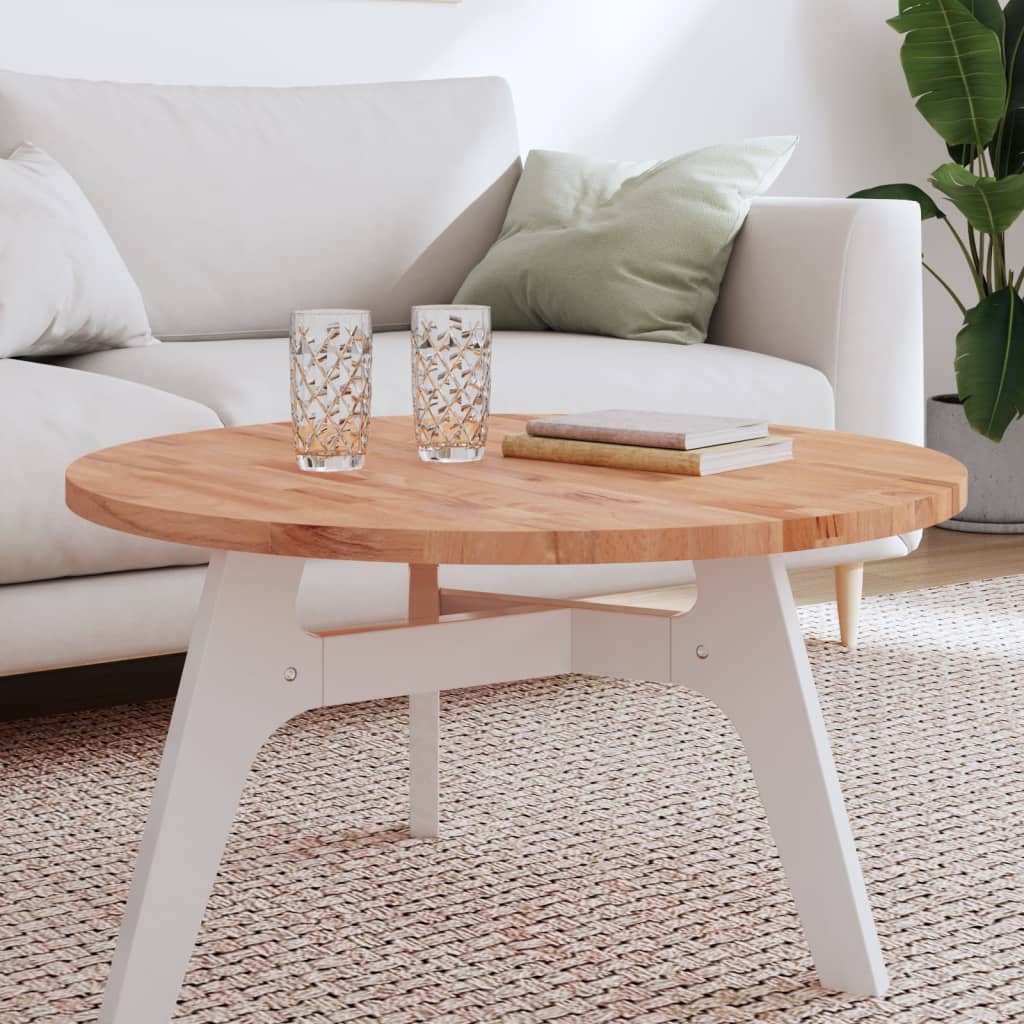 Table Top Ã ̃80x2.5 cm Round Solid Wood Beech - Sid & Sam