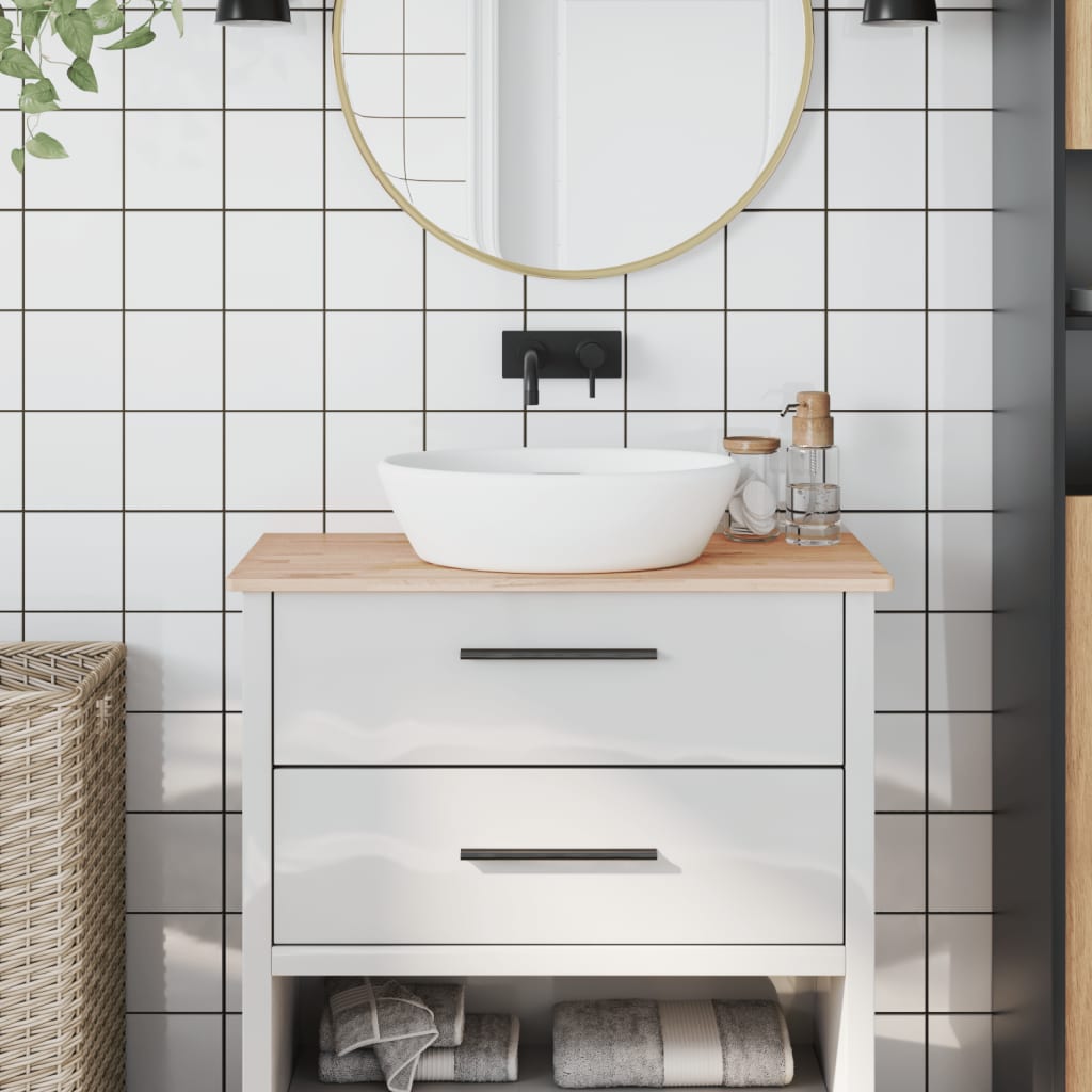 Bathroom Countertop 80x40x1.5 cm Solid Wood Beech - Tyrell & Tyrell