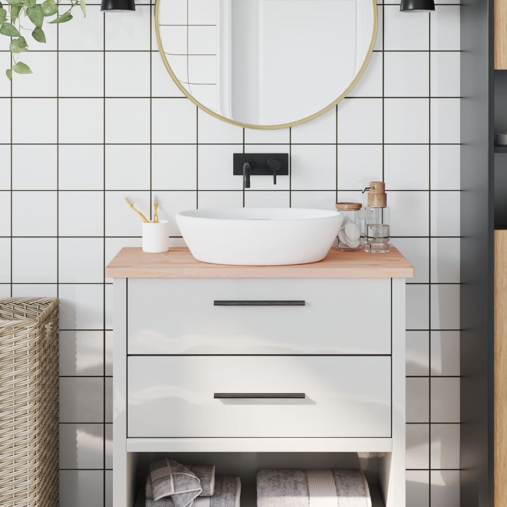 Bathroom Countertop 80x40x2.5 cm Solid Wood Beech - Casper Homes
