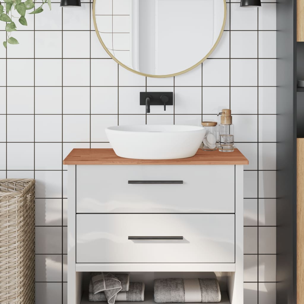 Bathroom Countertop 80x40x1.5 cm Solid Wood Beech - Discount Dealers