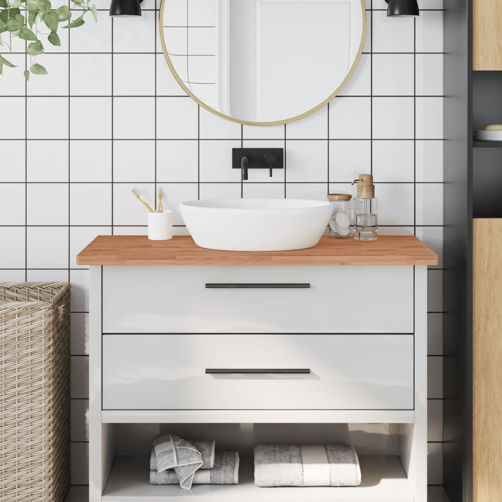 Bathroom Countertop 100x60x2.5 cm Solid Wood Beech - Direct Imports
