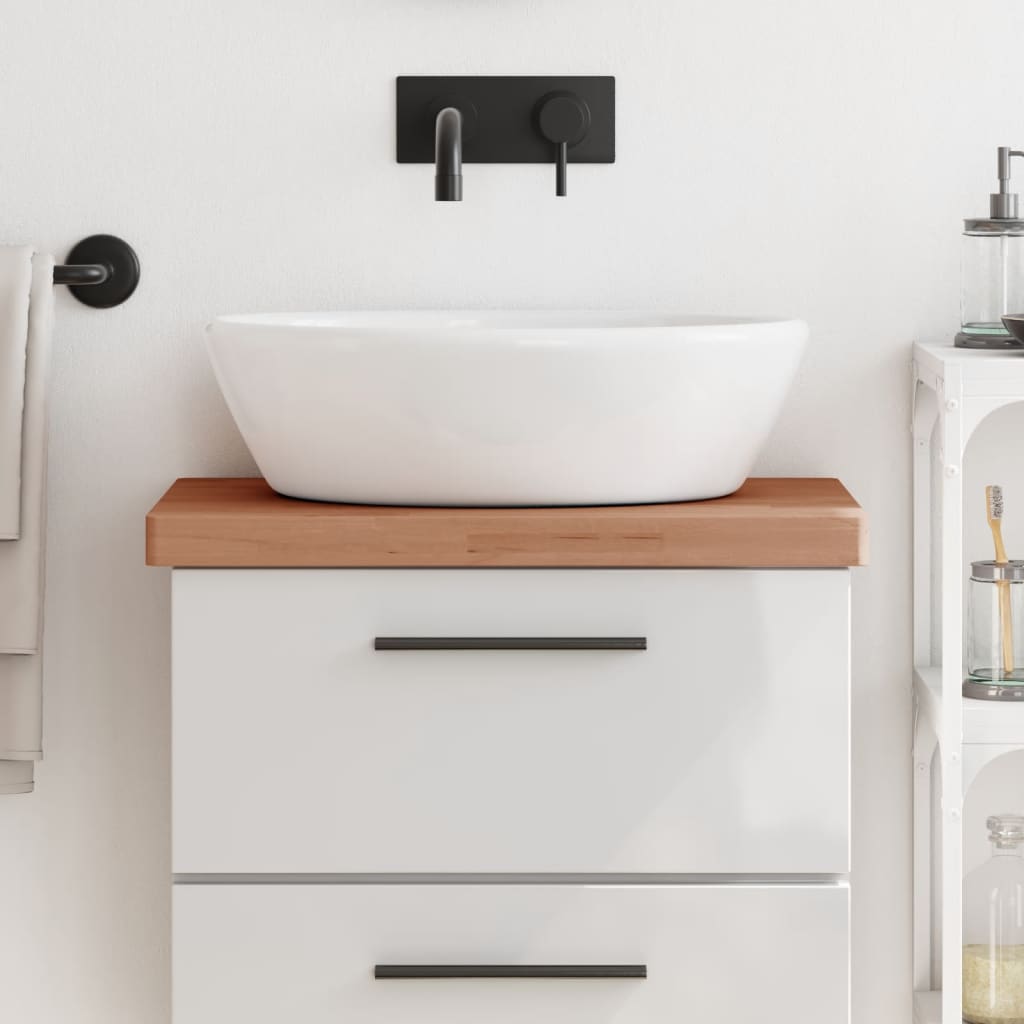 Bathroom Countertop 60x40x4 cm Solid Wood Beech - Discount Dealers