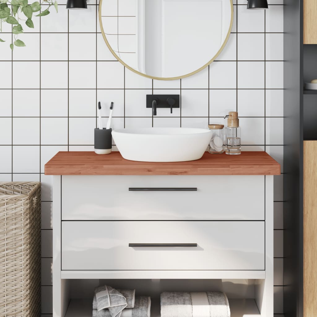 Bathroom Countertop 100x60x4 cm Solid Wood Beech - Merlin Deals