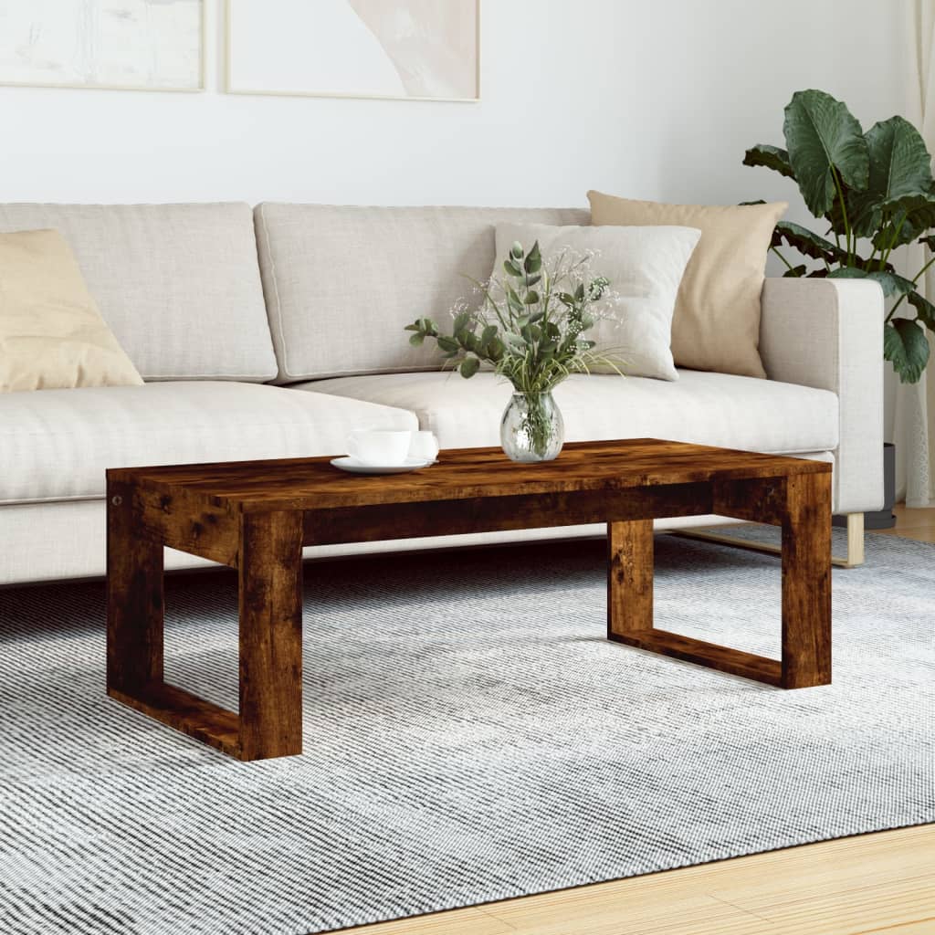 Coffee Table Smoked Oak 102x50x35 cm Engineered Wood - The Home Maker
