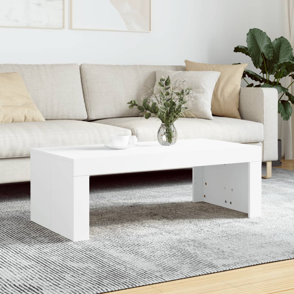 Coffee Table White 102x50x36 cm Engineered Wood - Sid & Sam