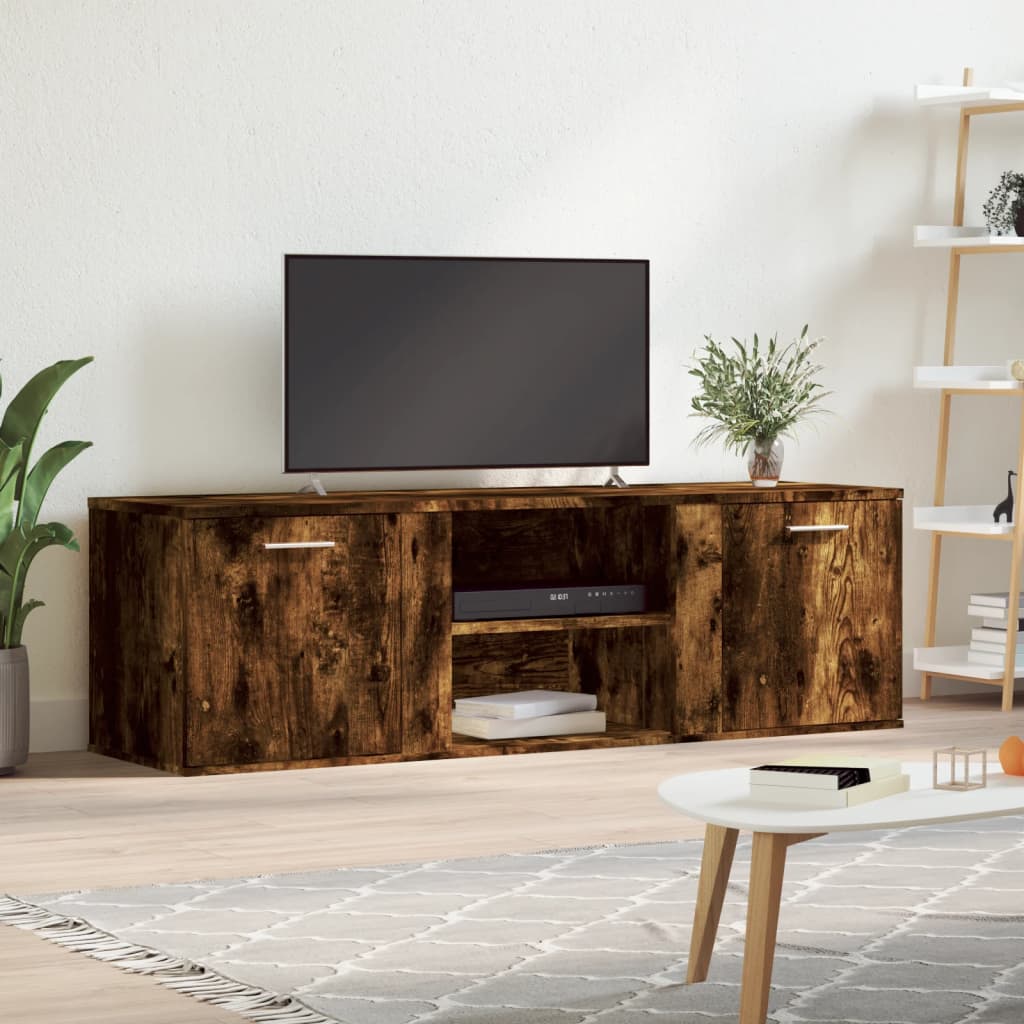 TV Cabinet Smoked Oak 120x34x37 cm Engineered Wood - Merkel Designers