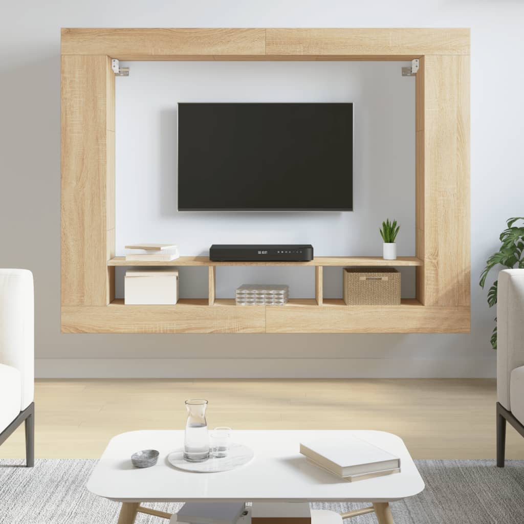 TV Cabinet Sonoma Oak 152x22x113 cm Engineered Wood - Style and Chic