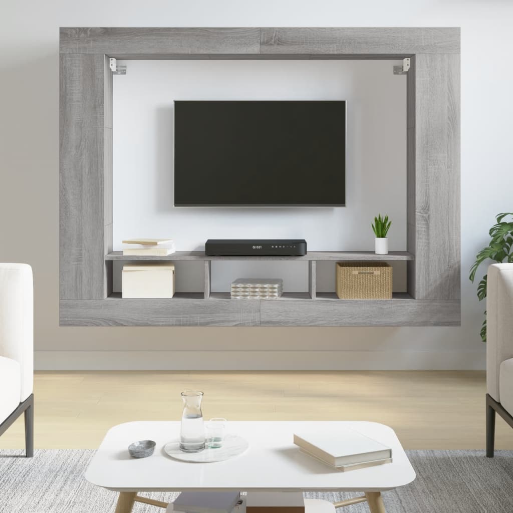 TV Cabinet Grey Sonoma 152x22x113 cm Engineered Wood - Tyrell & Tyrell