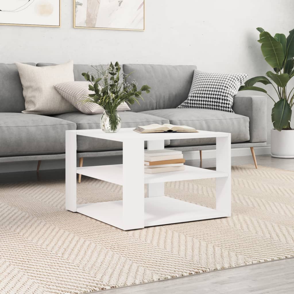 Coffee Table White 59.5x59.5x40 cm Engineered Wood - Millennium Furniture