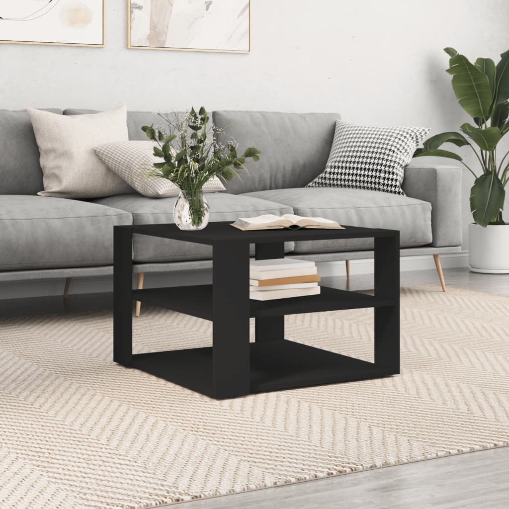 Coffee Table Black 59.5x59.5x40 cm Engineered Wood - Casper Homes