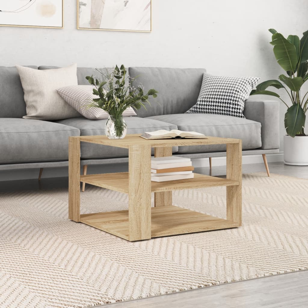 Coffee Table Sonoma Oak 59.5x59.5x40 cm Engineered Wood - Tyrell & Tyrell