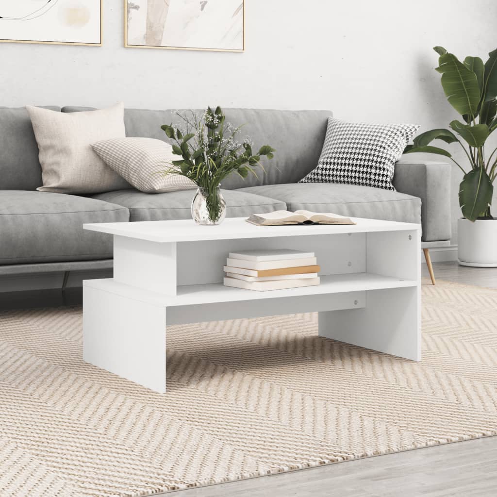 Coffee Table White 90x55x42.5 cm Engineered Wood - Casper Homes