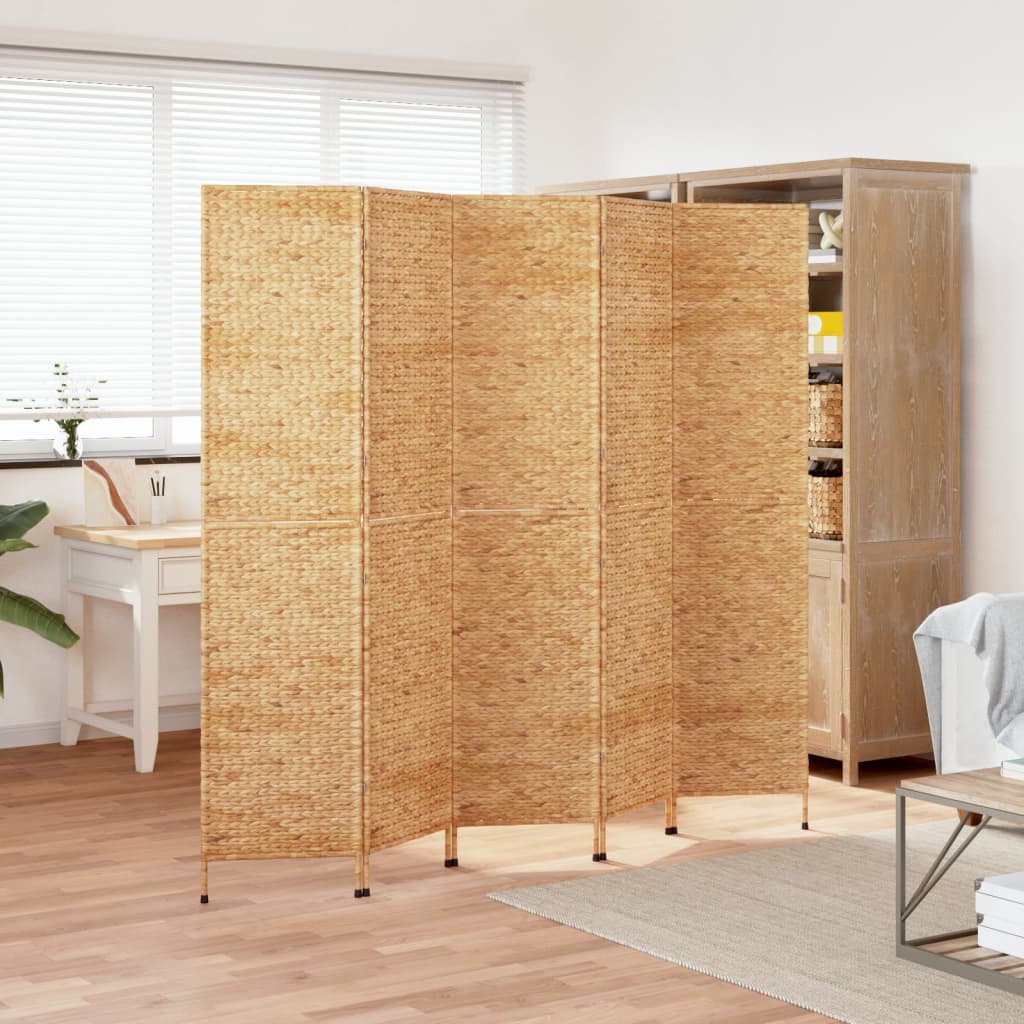 Room Divider 5-Panel 205x180 cm Water Hyacinth - Style and Chic