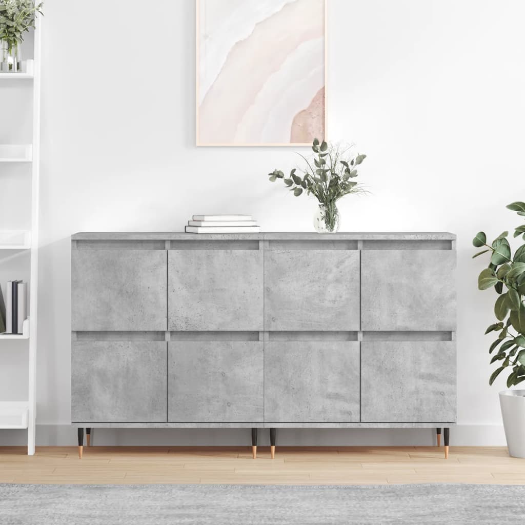Sideboards 2 pcs Concrete Grey Engineered Wood - All Things Good