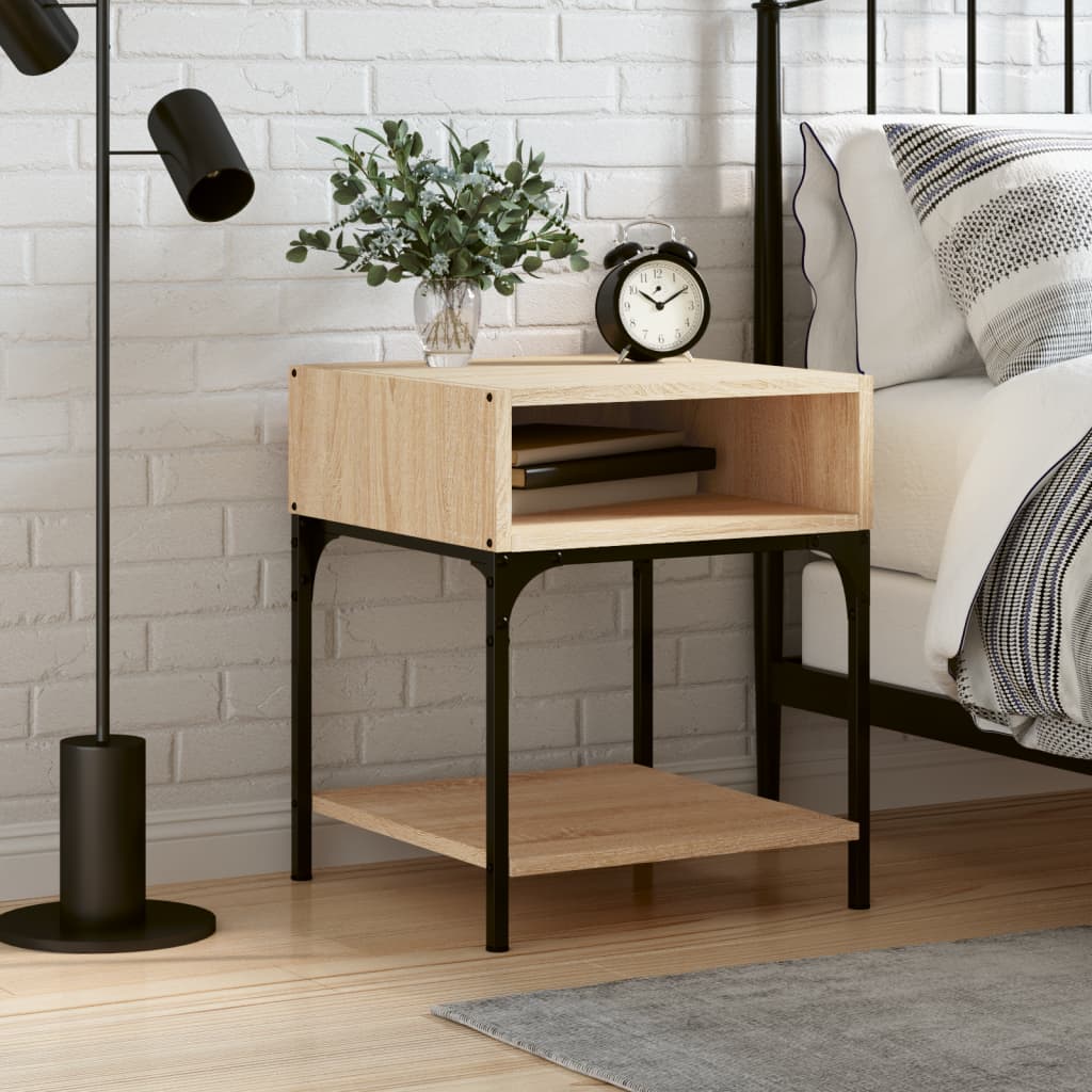 Bedside Table - LOGAN Nightstand Sonoma Oak 40cm - R and M Furniture