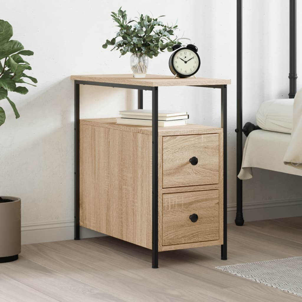 Bedside Table - ROLAND Lou Nightstand Sonoma Oak 30cm - Merlin Deals
