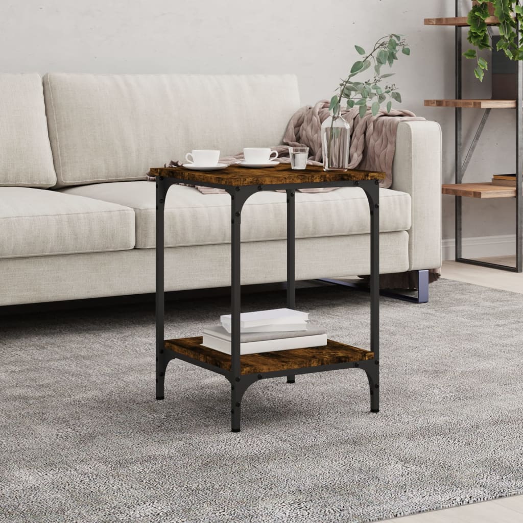 Coffee Table Smoked Oak 40x40x55 cm Engineered Wood - R and M Furniture