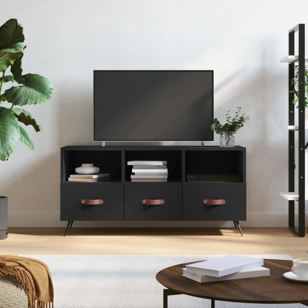 TV Cabinet Black 102x36x50 cm Engineered Wood - Merlin Deals
