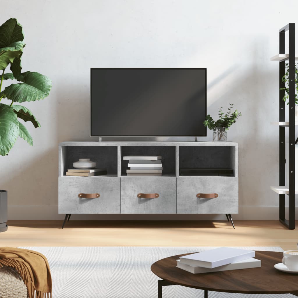 TV Cabinet Concrete Grey 102x36x50 cm Engineered Wood - Casper Homes