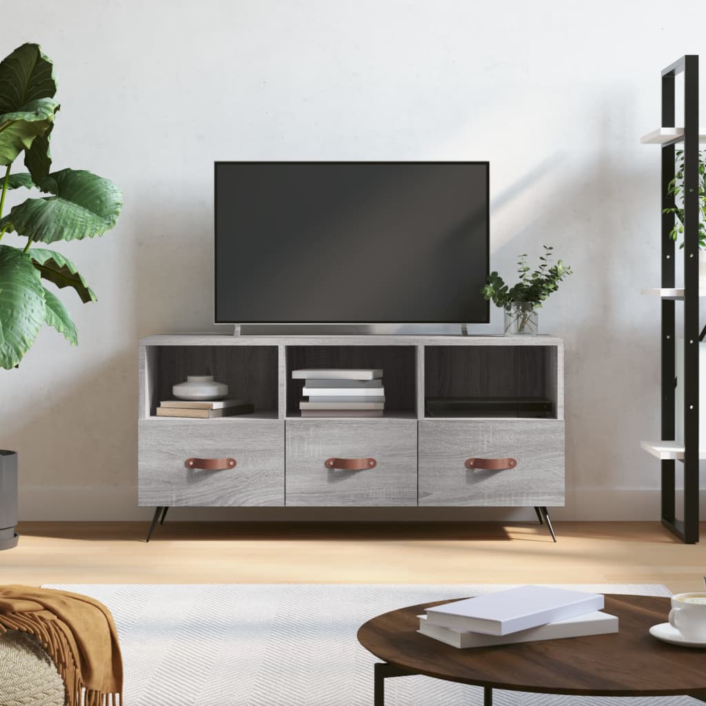 TV Cabinet Grey Sonoma 102x36x50 cm Engineered Wood - Brittle & Co