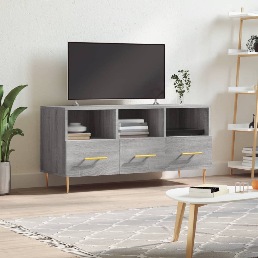 TV Cabinet Grey Sonoma 102x36x50 cm Engineered Wood - Merlin Deals