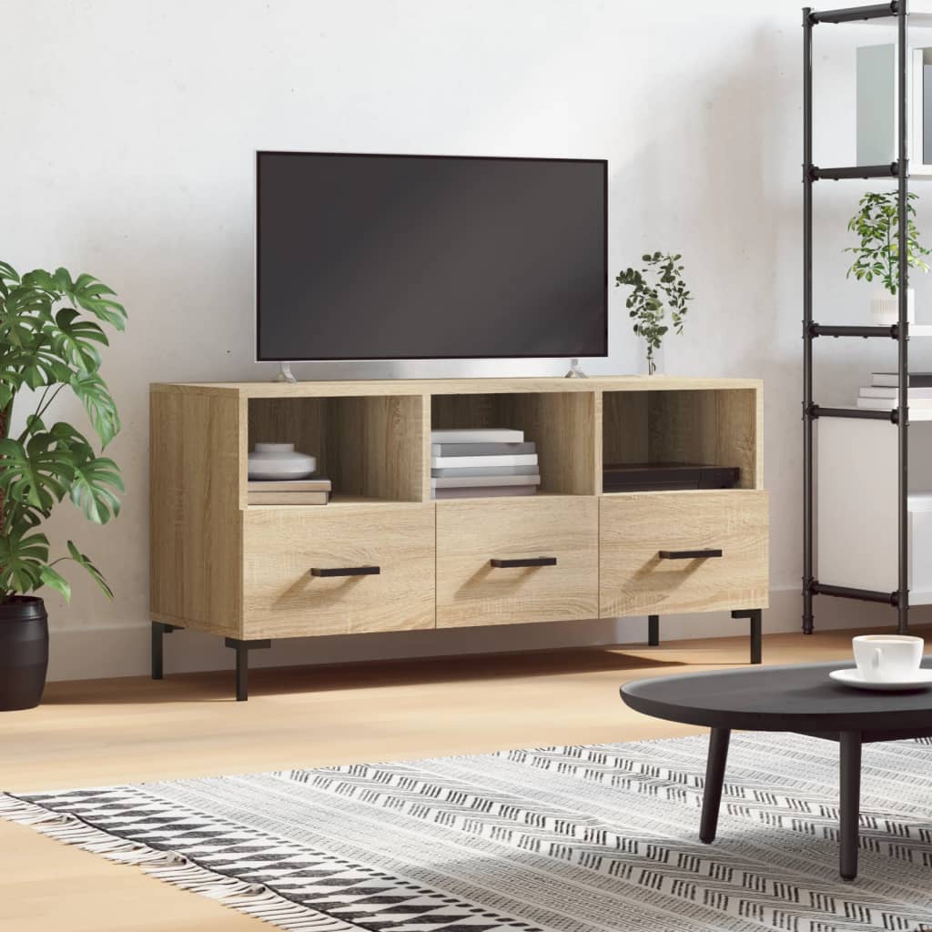 TV Cabinet Sonoma Oak 102x36x50 cm Engineered Wood - Merlin Deals