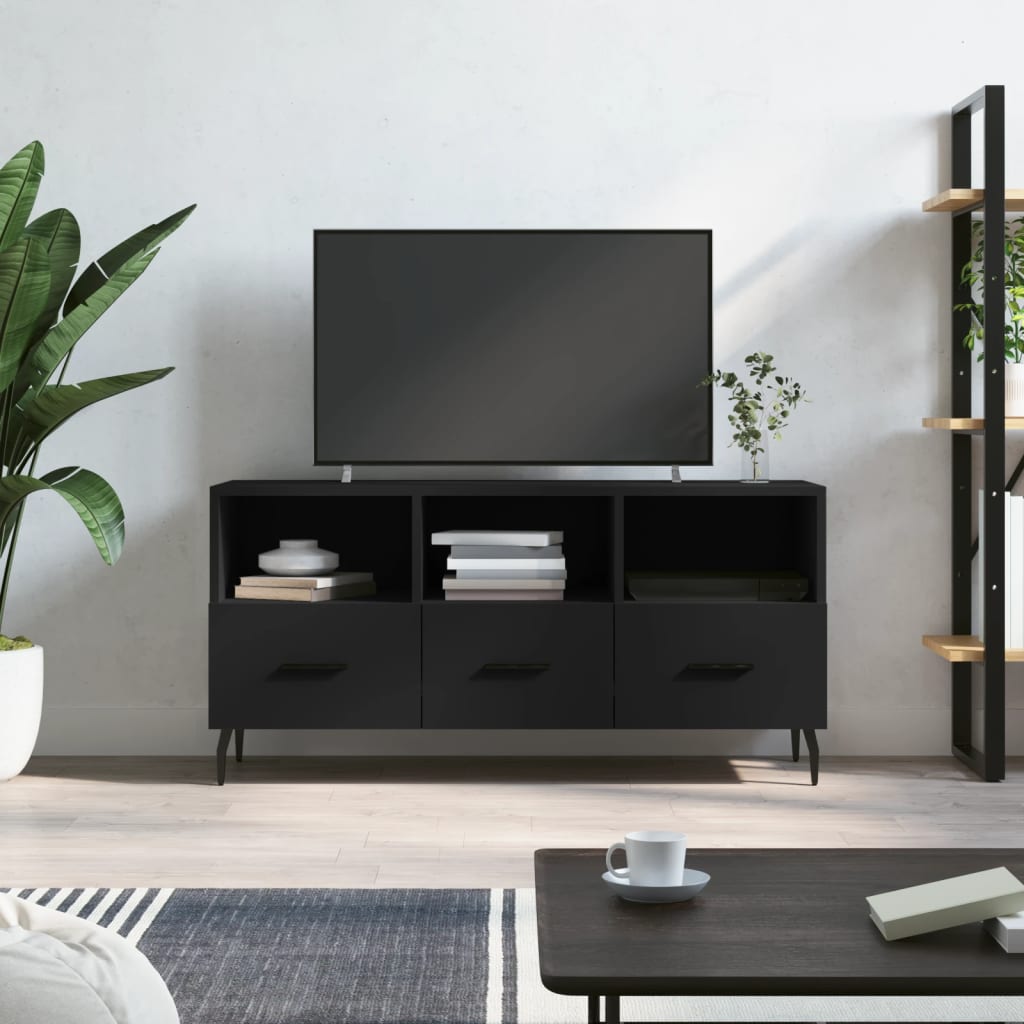 TV Cabinet Black 102x36x50 cm Engineered Wood - Merkel Designers