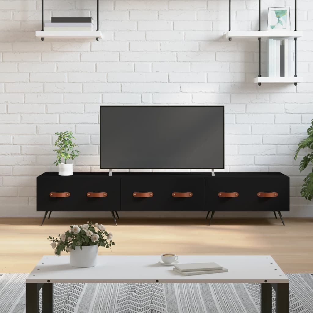TV Cabinet Black 150x36x30 cm Engineered Wood - Casper Homes