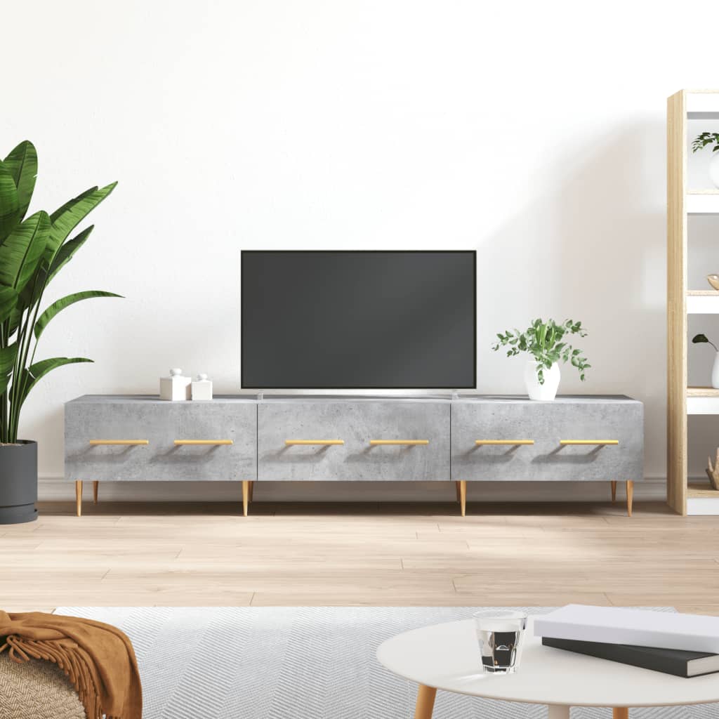 TV Cabinet Concrete Grey 150x36x30 cm Engineered Wood - Merlin Deals